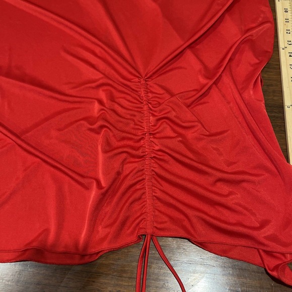 Vintage F.Shaw Shaw Poncho Silky Red - Picture 4 of 10